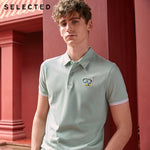 SELECTED Men's Summer Embroidered Turn-down Collar Short-sleeved Polo S|419206511