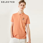 SELECTED Men's Summer Embroidered Turn-down Collar Short-sleeved Polo S|419206511