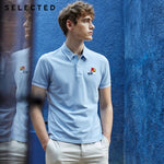 SELECTED Men's Summer Embroidered Turn-down Collar Short-sleeved Polo S|419206511