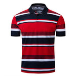 Polo Shirt New Men's Lapel Polo Urban Fashion Striped  Casual Men's Business Short Sleeve