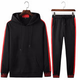 Spring Autumn Sportswear Fitness Tracksuit Men Hoodies Black And White Sets Casual Mens Clothing 2 PC Sweatshirt+SweatPants