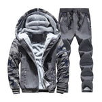 Winter Tracksuit Men Set Thick Fleece Sweatshirt Mens Sweat Track Suit Cotton Full Sportwear Warm Sports Suits Male Hoodie Set