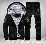 Winter Tracksuit Men Set Thick Fleece Sweatshirt Mens Sweat Track Suit Cotton Full Sportwear Warm Sports Suits Male Hoodie Set